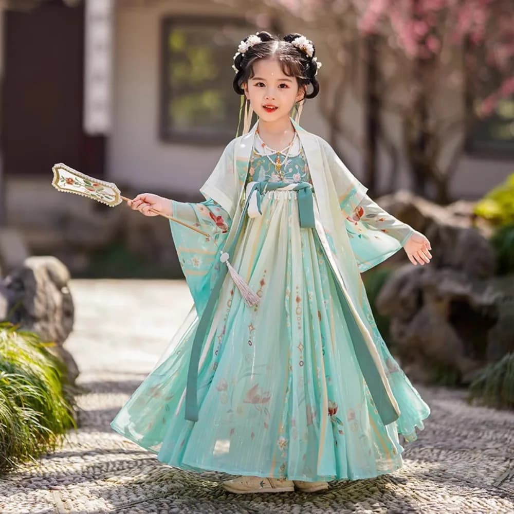 Abiti per ragazze Abbigliamento per bambini Abbigliamento per bambini Abbigliamento da ballo fatato Costumi cosplay Stile etnico Hanfu Vintage Party Stage Summer