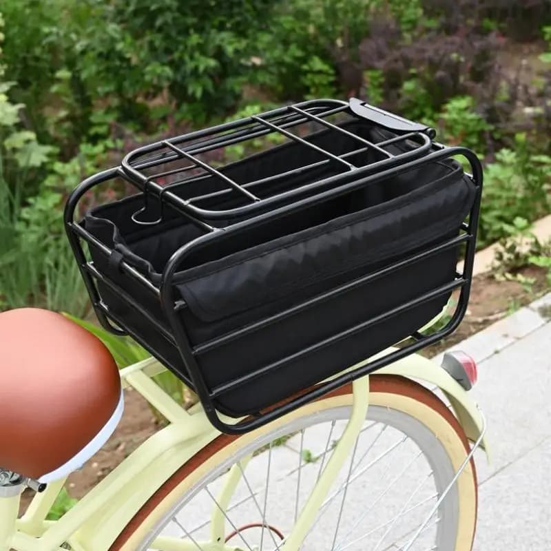2-in-1 Dog Bike Basket For Rear Rack Pet Carrier Cargo Basket Fits Small Medium