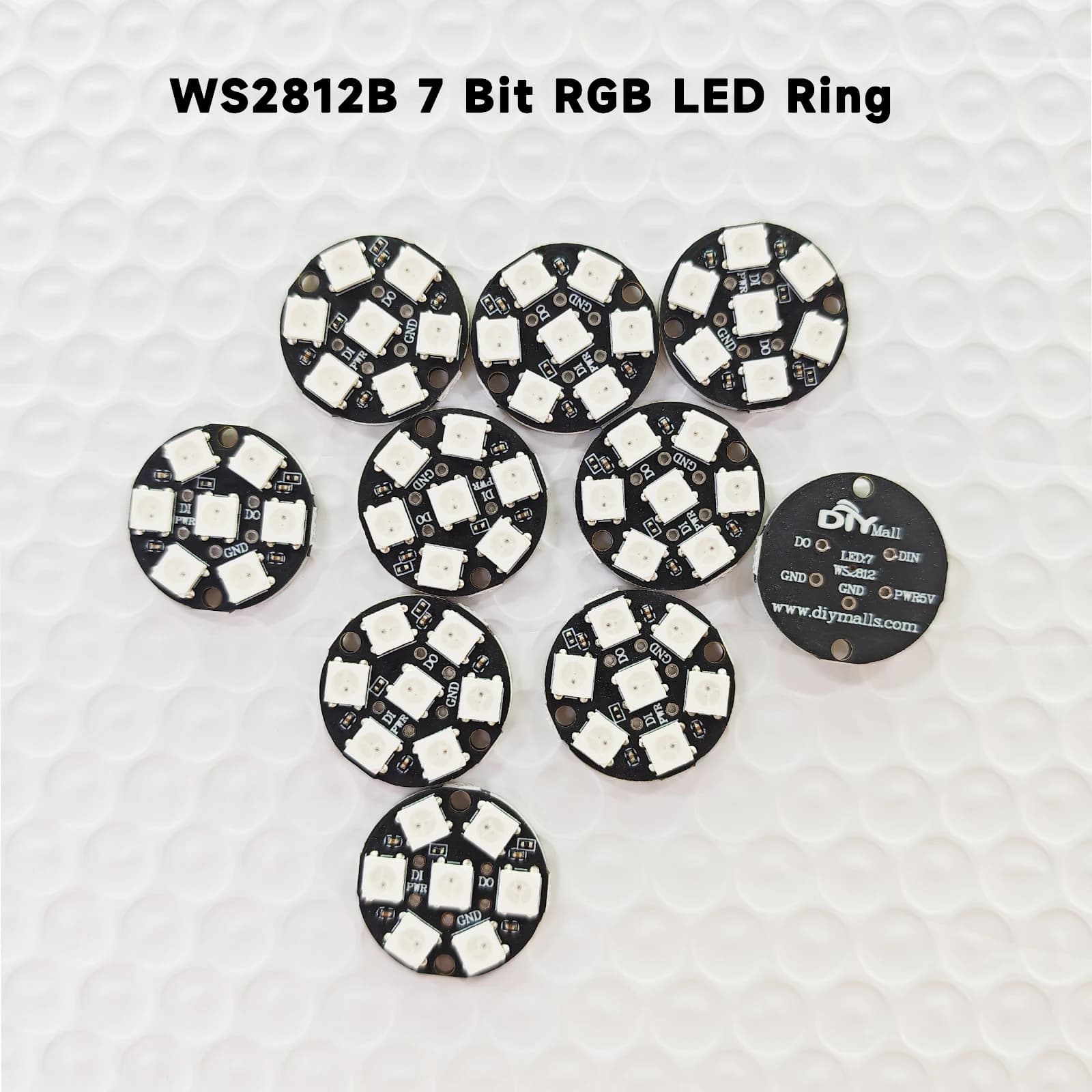 7 Bits WS2812 RGB LED Ring SMD 5050 Addressable LED String Individual Programmable with Built-in Driver for Arduino DIY Projects