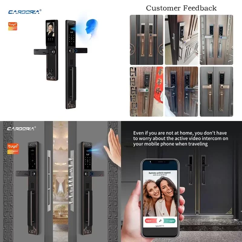 2026 Smart Lock High-End Double Door Password Fingerprint Electronic Lock WiFi Full Automatic Stainless Steel for