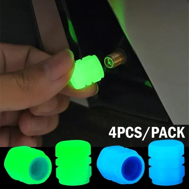 Light valve caps Fluorescent tyre valve caps for cars Bagliore in the dark Wheel caps bike car decoration tyre hub cover
