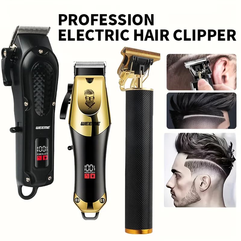 2026 Professional T9 Hair Clipper USB Rechargeable 0mm Bald Fade Electric Cordless Trimmer Men LED Display Barber Home Haircut