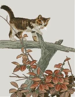 Gatto nell'albero 57-68 Set punto croce con ago fai-da-te Kit punto croce contato 28ct 14ct 32ct Aida metallica
