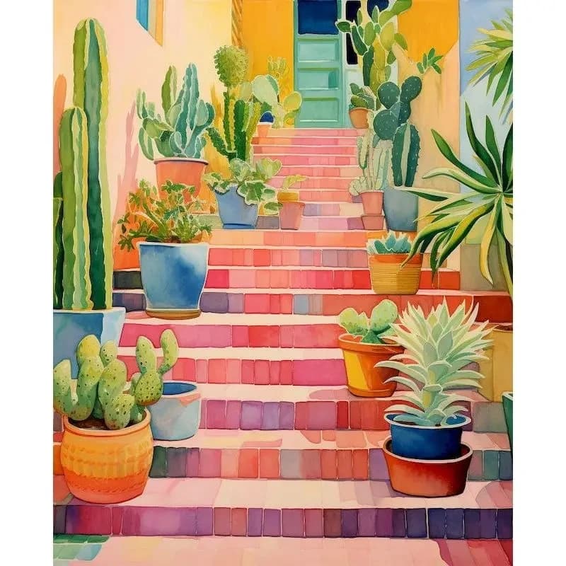 GATYZTORY Paint By Numbers For Adults Staircase Painting Kits Gift Picture Oil Acrylic Painting Number DIY On Canvas Home Decor