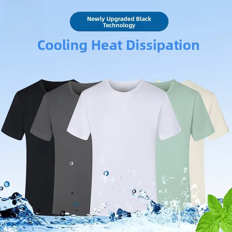 Ice Silk round Ne ort Sve T-irt Men's Sportswear Qui Dry Loose Fit Youth Faion Spring Summer Lightweight C...