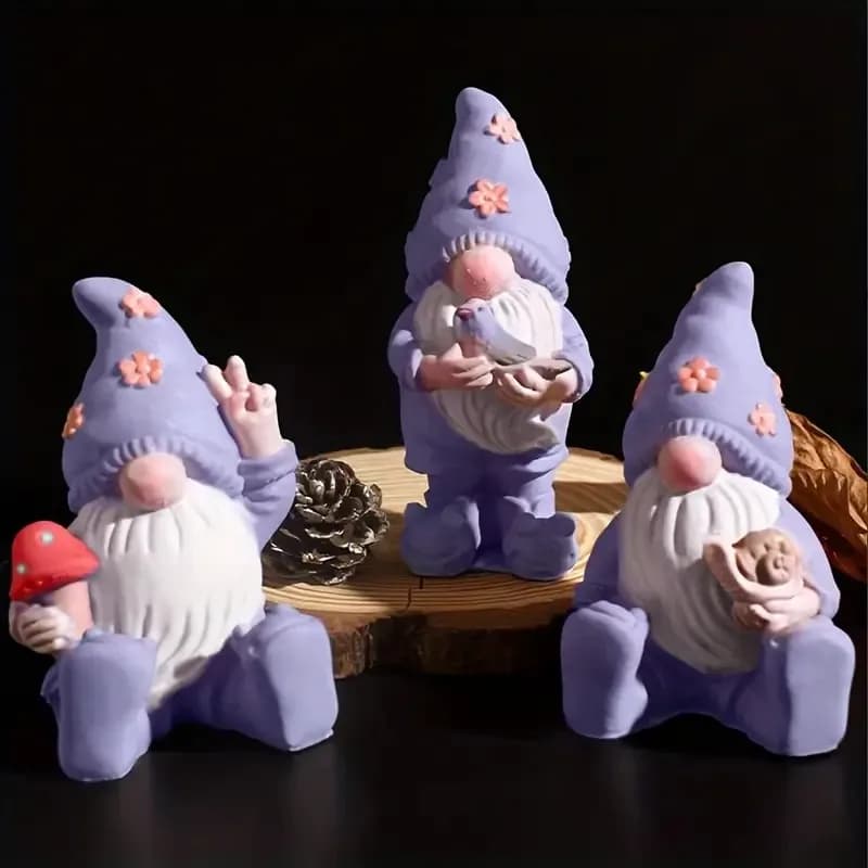 Kit Stampo in Silicone Fai-da-te per Gnomo Fungo - Non Tossico, Riutilizzabile per Modellare Argilla/Resina/Cera/Argilla Polimerica - Realizzazione di Graziose Statuette di Gnomi