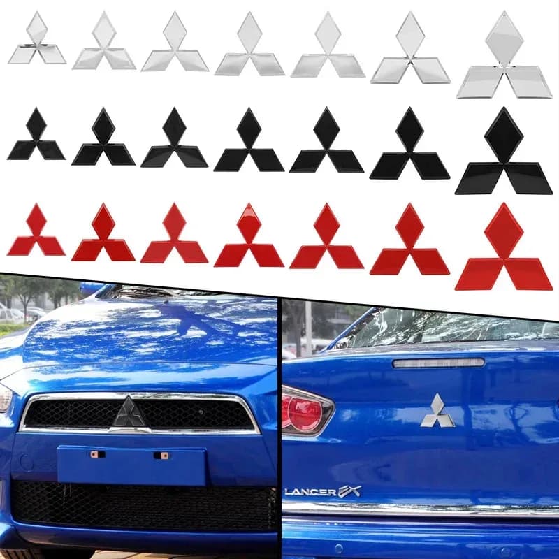 Emblema per cofano anteriore auto 1 pezzo per Mitsubishi Outlander Lancer 9 10 Pajero L200 EX ASX, logo creativo per bagagliaio posteriore, accessori auto