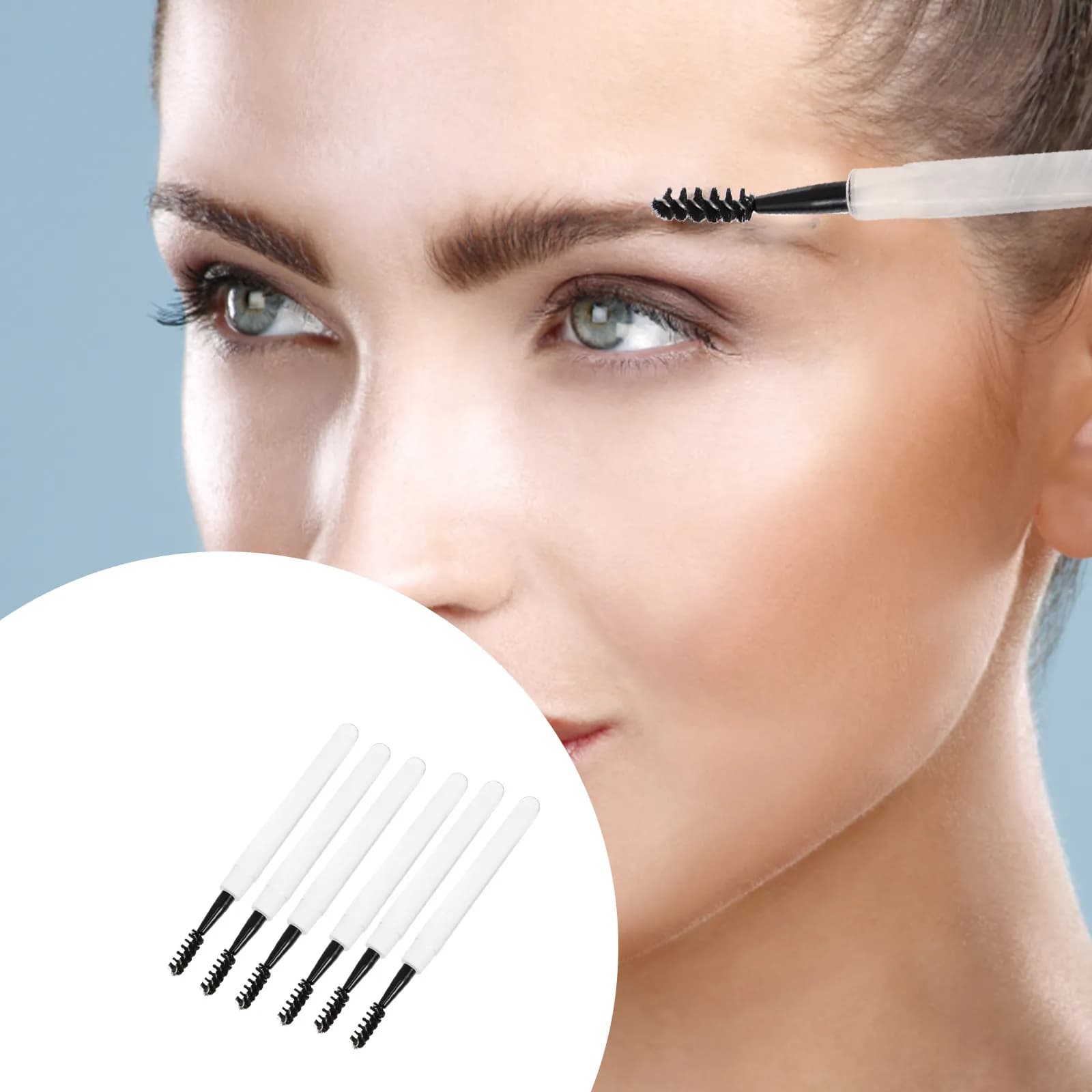 Set di 6 Pennelli per Ciglia e Sopracciglia, Applicatore per Mascara, Spazzola Separatrice per Ciglia e Sopracciglia