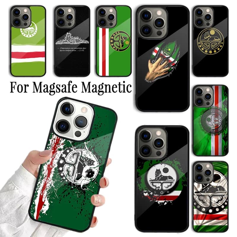 Cover per telefono con bandiera della Cecenia per iPhone 17 AIR 16 15 14 13 12 11 Pro Max Plus, custodia magnetica wireless Magsafe