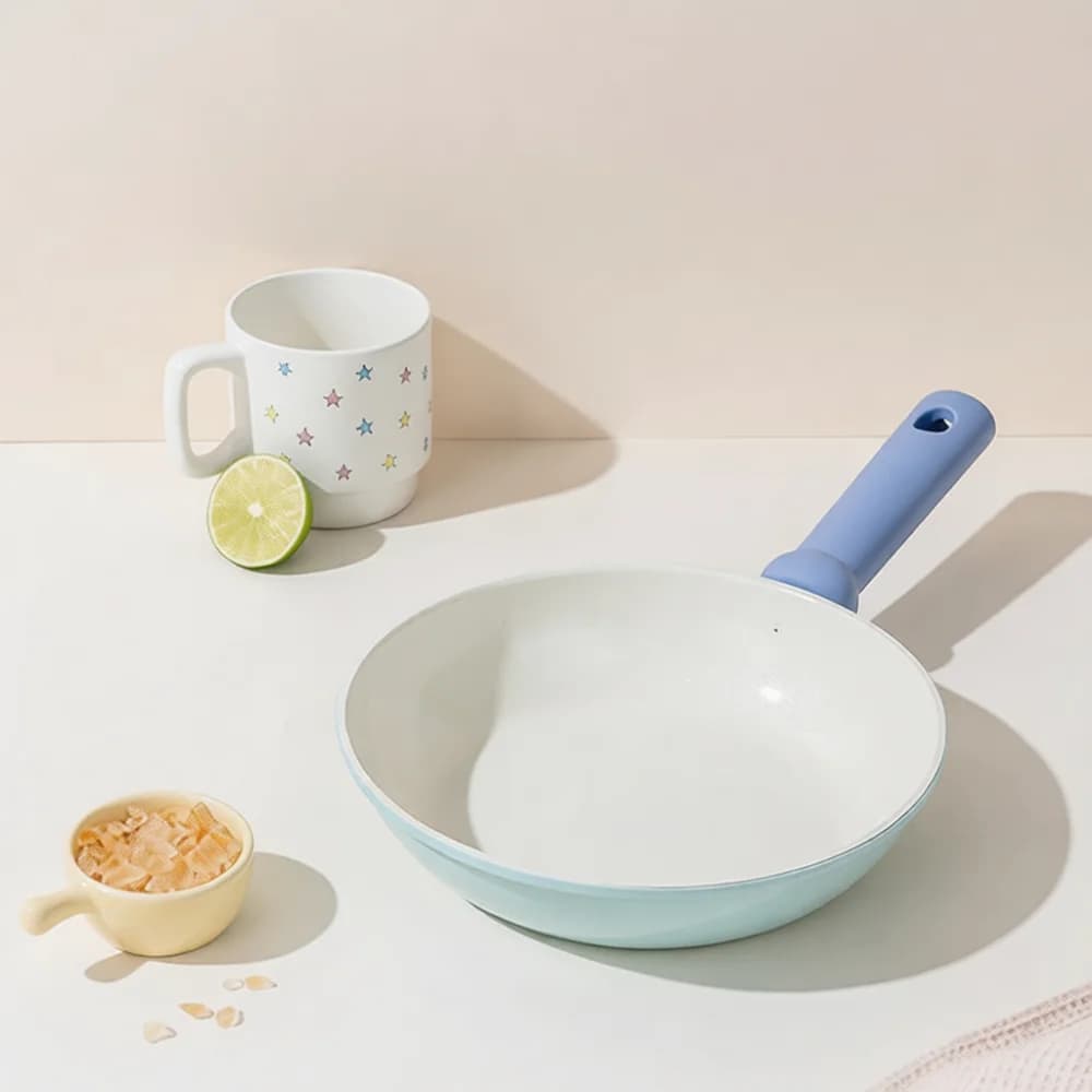Kitchen Frying Pan Ceramic Nonstick Coating Skillet Induction Gas Stove Universal Flat Pan Household Cooking Utensil Cookware