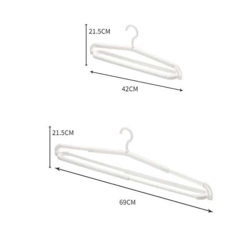 Extensible non-slip swivel stretcher extending coat hangers support often stretched clothes