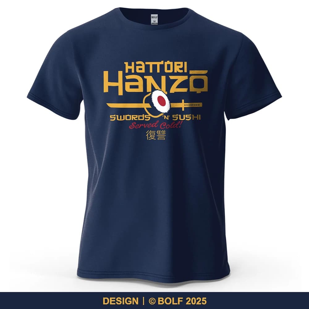 T-shirt da uomo stampata Hattori Hanzo S-5XL, 100% cotone, oversize, con grafica anime, per donna, top streetwear, abbigliamento culturale