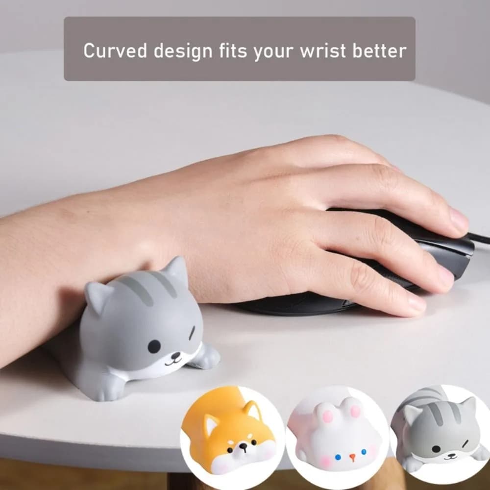 Simpatico poggiapolsi in memory foam Design Kawaii Tappetino per mouse a forma di animale Supporto per bracciolo per ufficio
