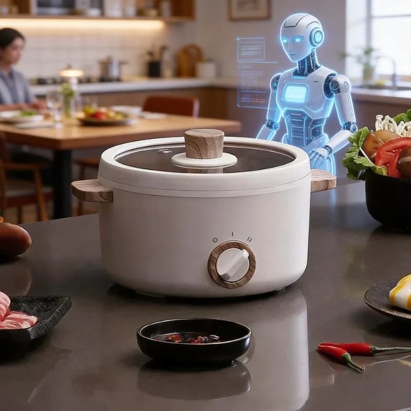 Pentola Elettrica Multifunzione 1.5L 220V Tutto-in-Uno, Mini Padella per Studenti in Dormitorio