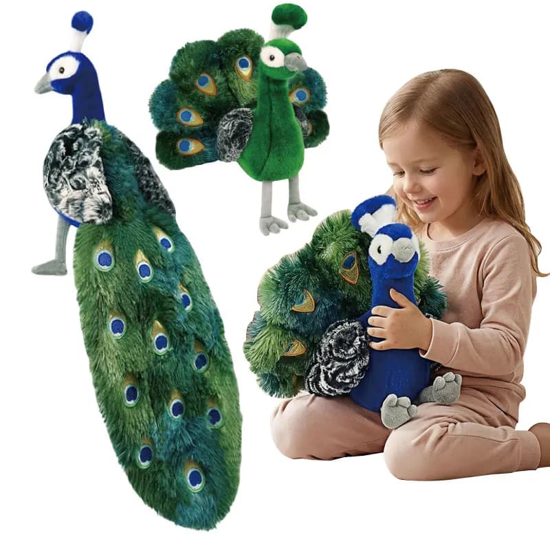 Peluche di pavone realistico da 21/48 cm, bellissimo pavone che apre la coda e peluche di pavone a coda lunga, decorazione e regalo.