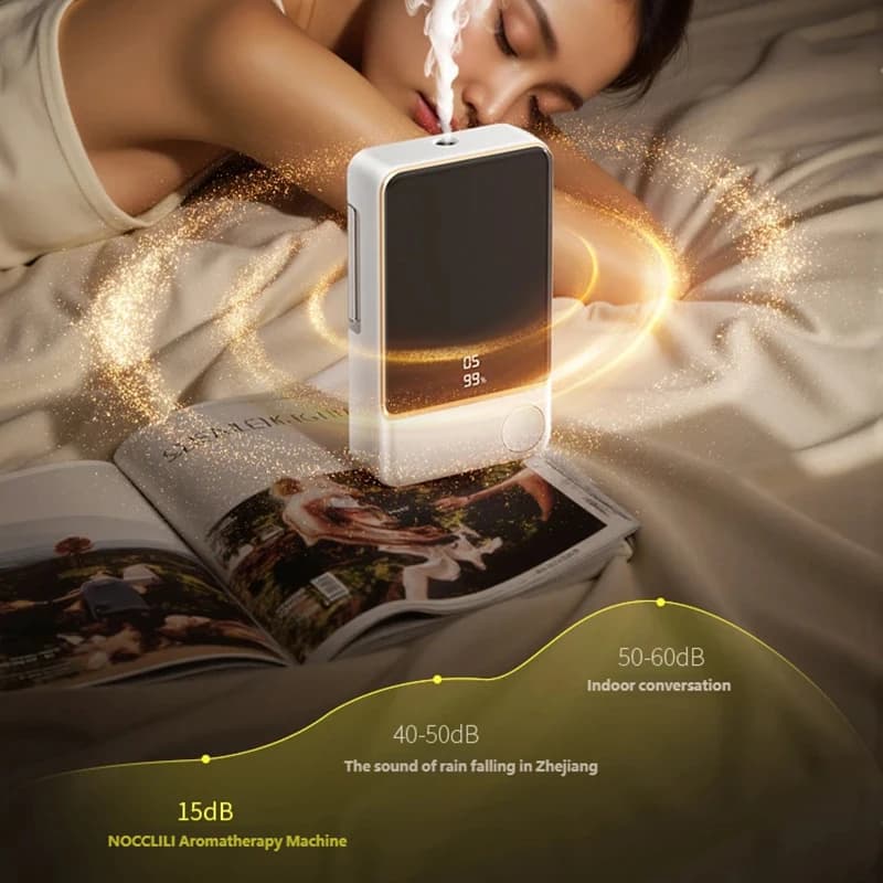Diffusore di Aromi Intelligente e Purificatore d'Aria con 5 Velocità e Display Digitale per Oli Essenziali, Montaggio a Parete o da Tavolo, Ricarica USB, per Soggiorno