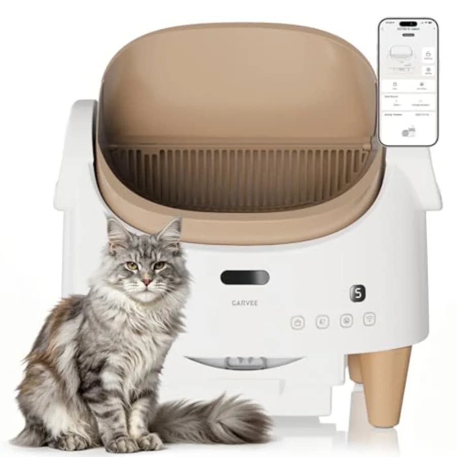 Automatic Self-Cleaning Cat Litter Box with App Control Open-Top Design Health Tracking 360 Multi-Detector Safety Odor Control