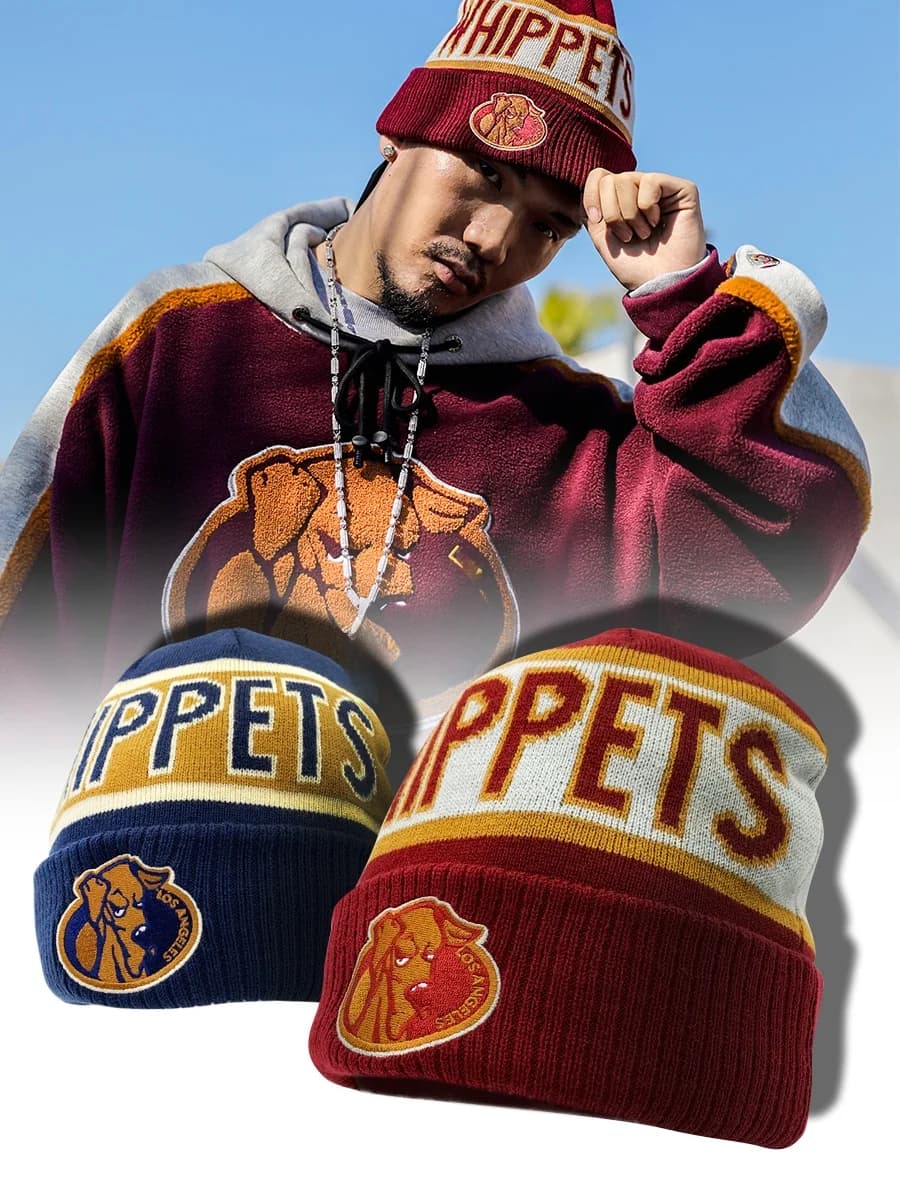 Retro Knitted Hat Cold Cap Street Style Youth Knitwear Men's Fashion Accessory ACUSA Sports City Dog Embroidered Logo Hat