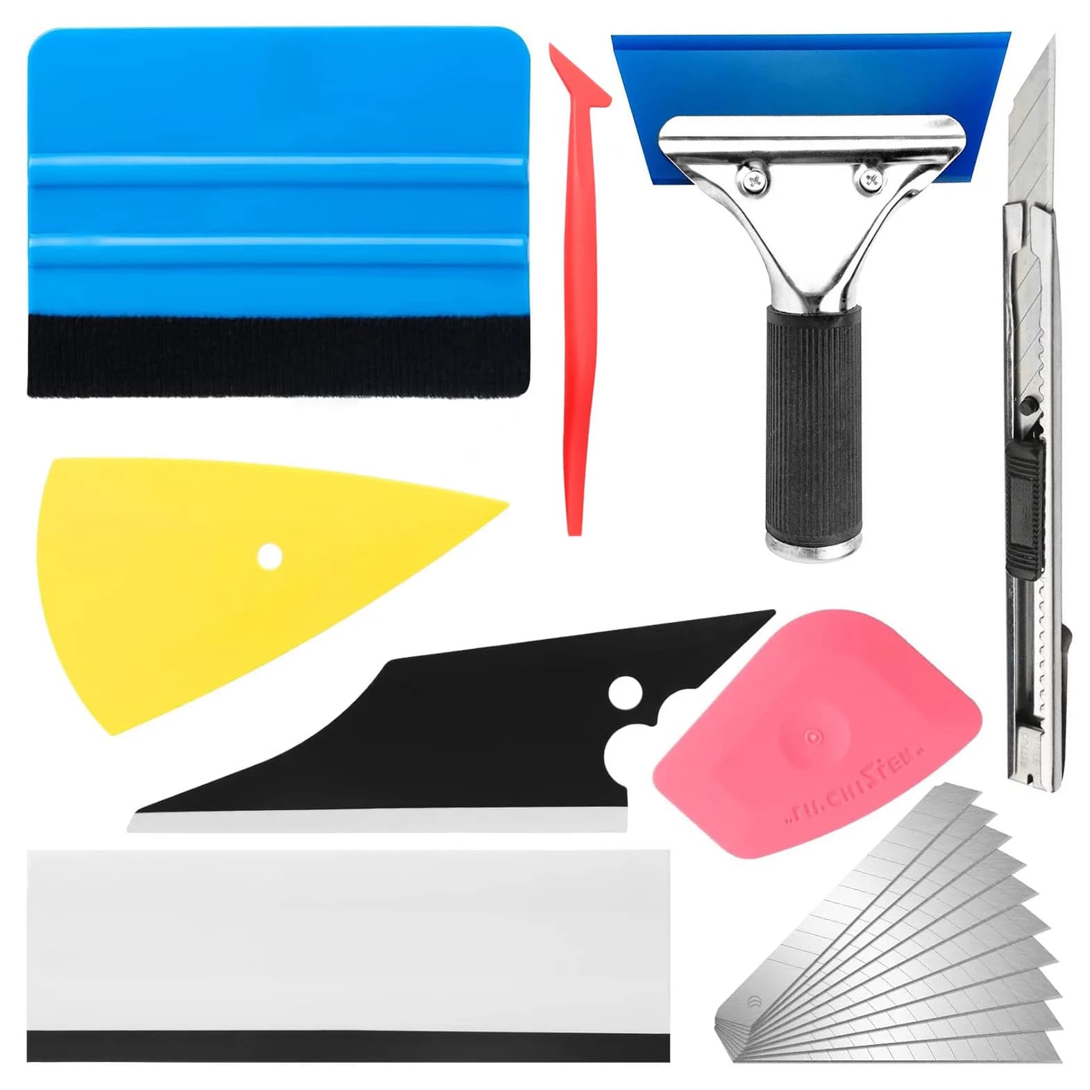18pcs Vinyl Wrap Tool Kit Car Wrapping Tools Kit Window Film Tinting Tool Auto Foil Set Vinyl Tint Squeegee Scraper Cutter Knife