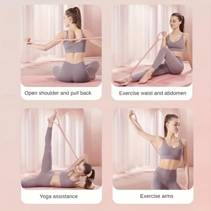 Silicone elastic band for yoga - elastic rope for fitness and stretching, usable for back exercises, waist and arms - suitable for training