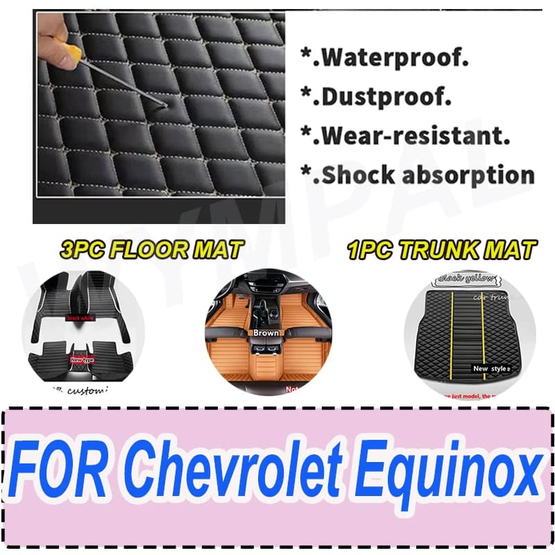 Tappetini per auto di LUSSO per Chevrolet Equinox 2017 2018 2019 2020 2021 2022 Tappetini per auto personalizzati