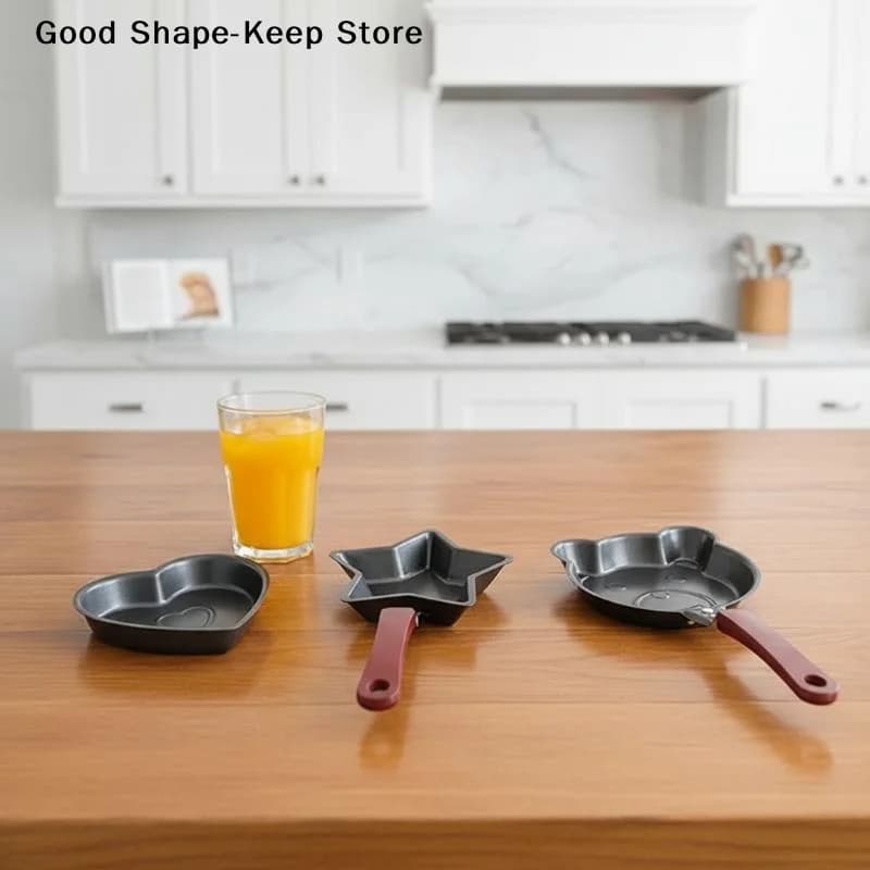 Mini padella antiaderente nera dailyHeart Design per uova e pancake, gadget da cucina per colazioni romantiche, per coppie e bambini, prodotti per tutti i giorni