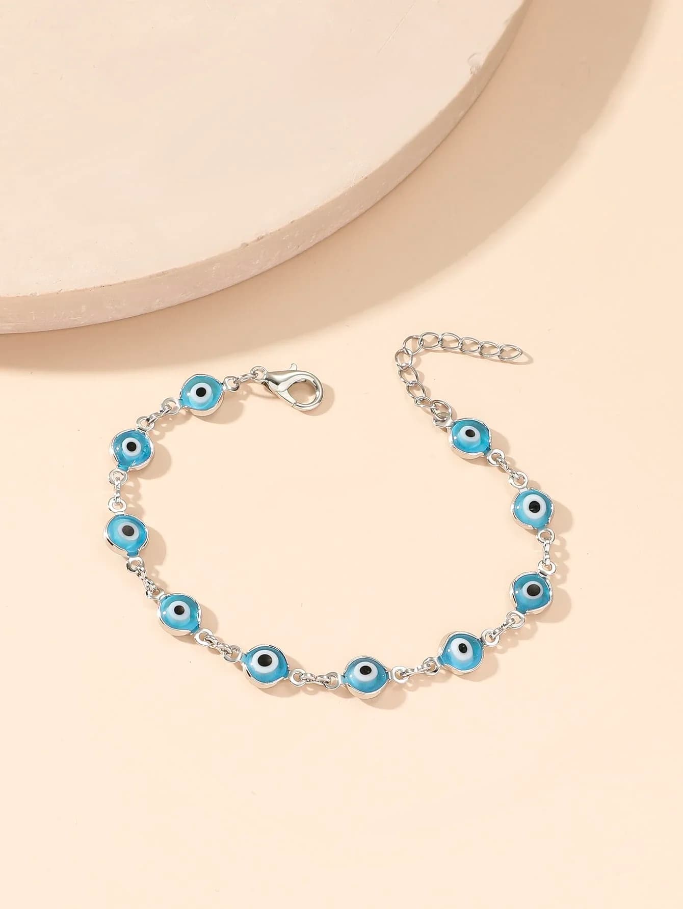 Bracciale con ciondolo a forma di occhio blu per adulti