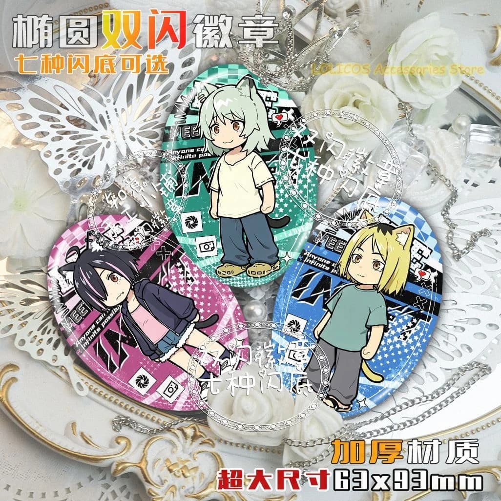 Anime Chainsmoker Cat Yani Neko Etsushimaru Yakuko Yaku Neko Badge Brooch Pins Collection Backpack Decor Birthday Gift