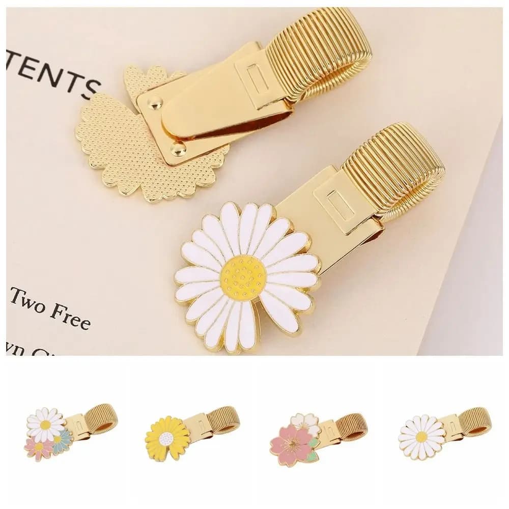 Segnalibro Classico in Metallo con Clip a Forma di Fiore Margherita, Accessorio per Quaderni e Agende, Clip Magnetica per Studenti