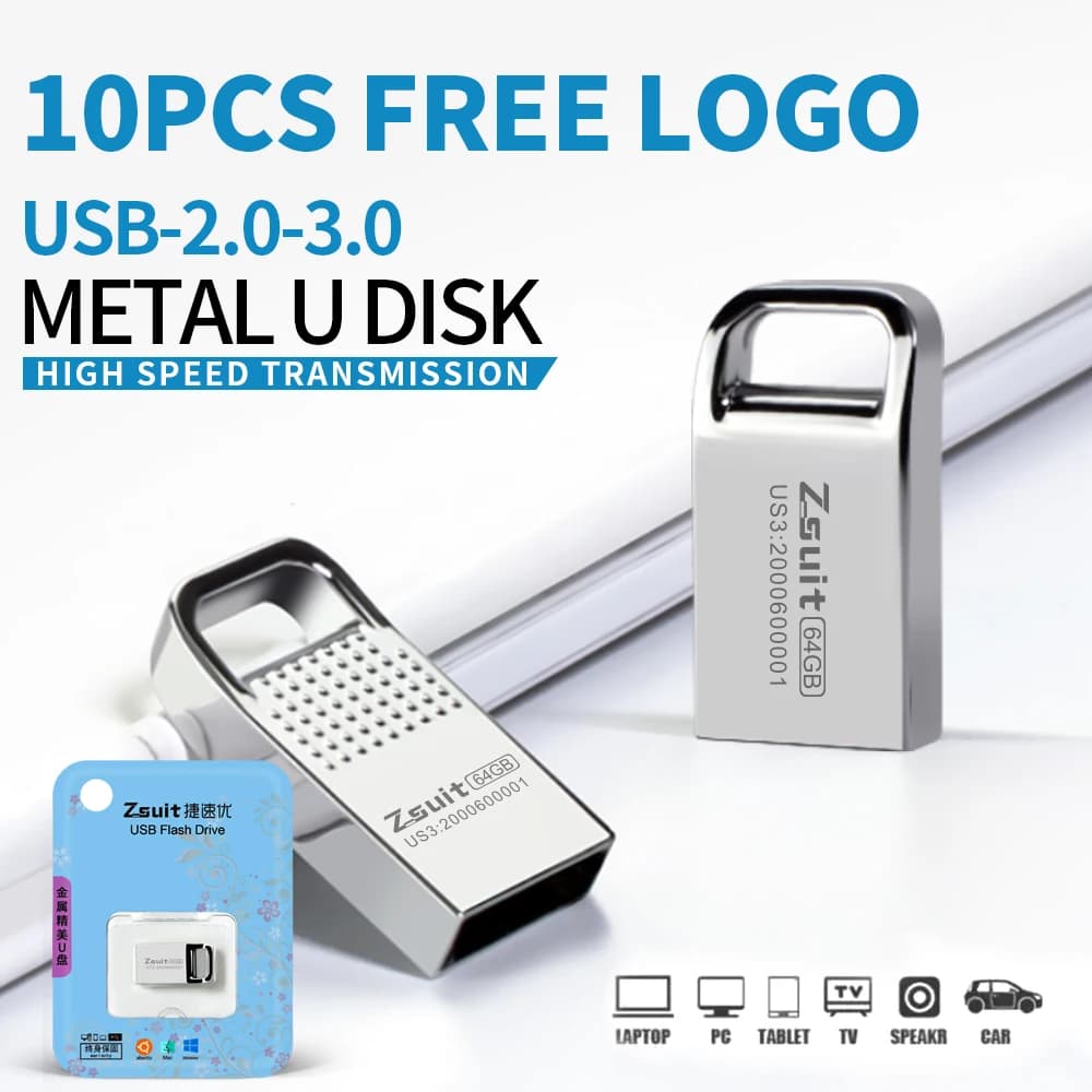 Zsuit 10PCS Mini USB Flash Drive 32GB PenDrive Piccolo Pen Drive 64g 128gb U Stick U Disco Memory Stick Usb Piccoli dispositivi di archiviazione