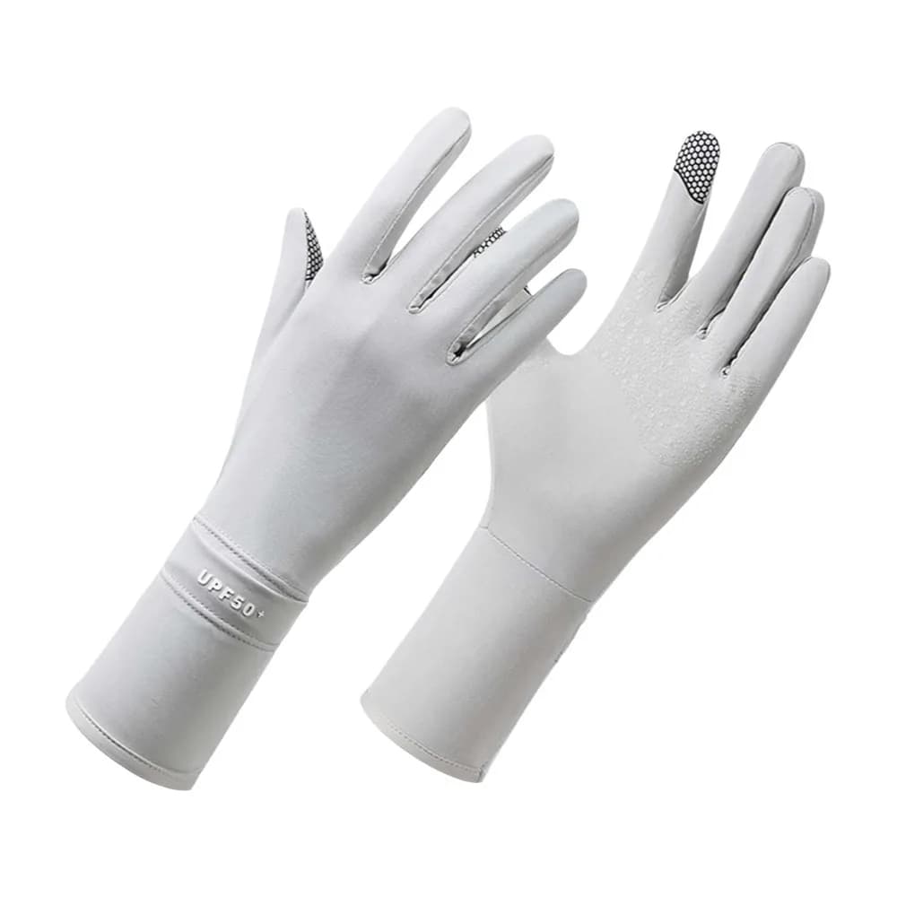 Guanti Traspiranti da Donna per Protezione Solare, Sottili, in Seta Ghiaccio, Monocolore, per Ciclismo, Protezione Solare, Asciugatura Rapida, Guanti Estivi per la Guida