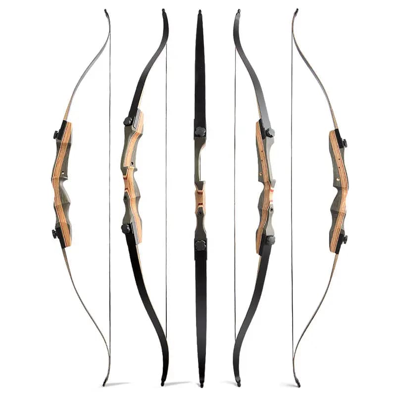 Arco ricurvo in legno da 62" per tiro con l'arco e frecce reali - Attrezzatura per tiro con l'arco durevole per la pratica del bersaglio