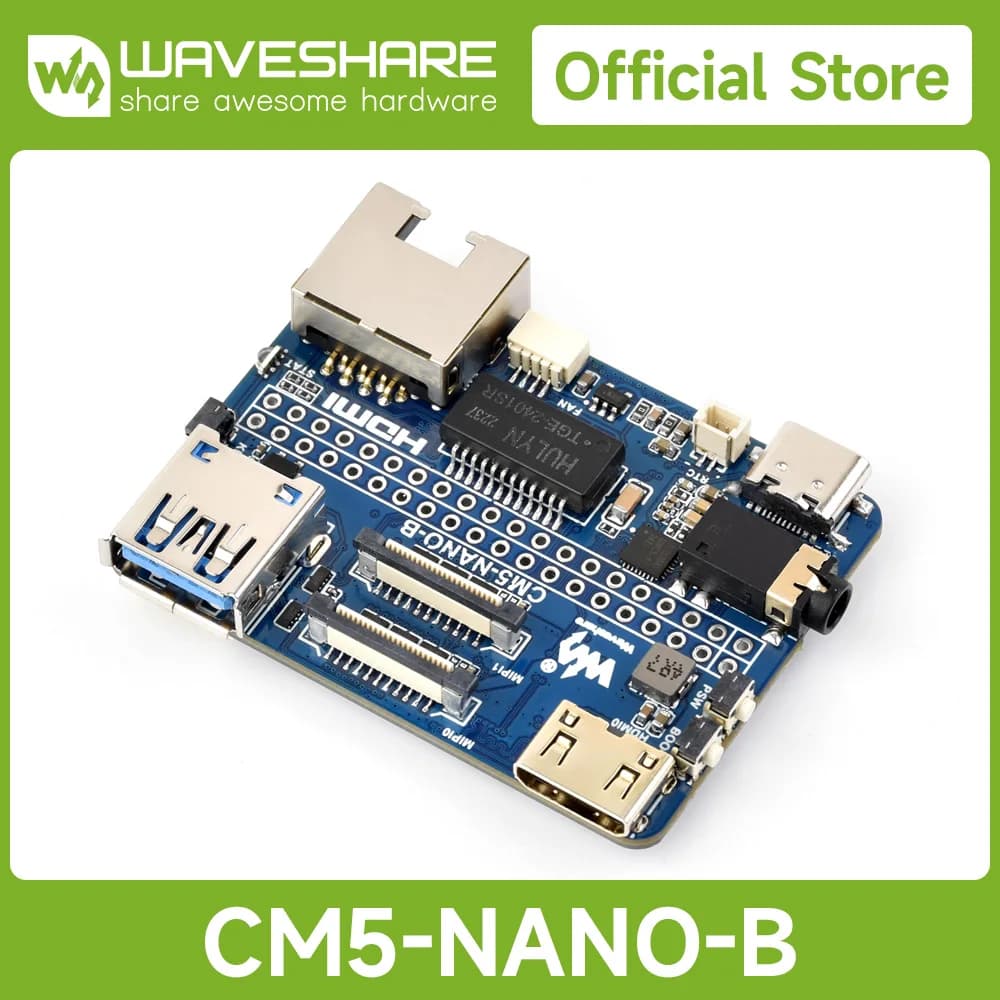 Waveshare Nano Base Board (B) for Raspberry Pi Compute Module 5, Same Size As The CM5, For Evaluating The Raspberry Pi CM5