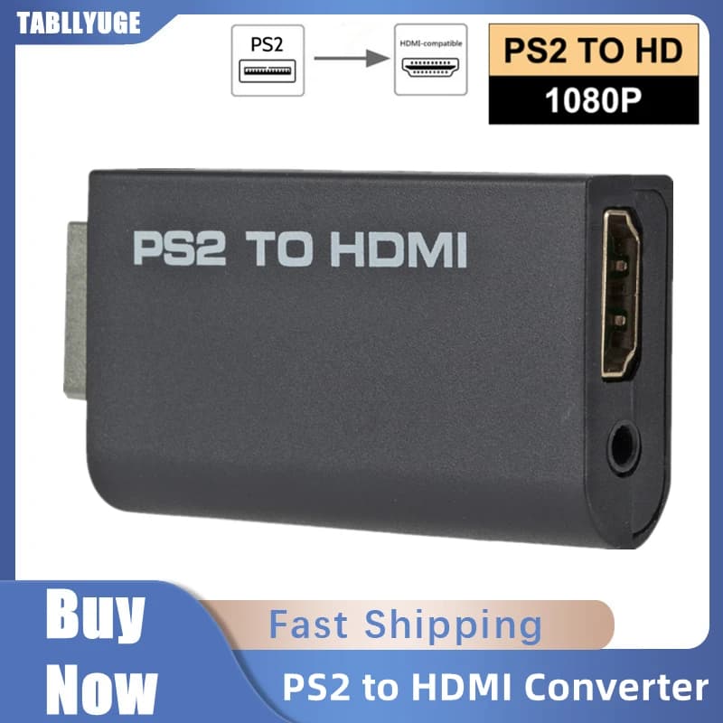 Converter compatible with PS2 to HDMI Video conversion Full HD 1080P Transmission interface adapter HD TV projector game console
