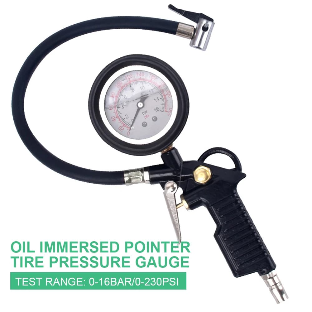 Manometro per pneumatici per Auto 0-16Bar/0-230PSI manometro per gonfiaggio automatico della pressione dei pneumatici rilevatore di misuratori di alta precisione per Auto moto bici