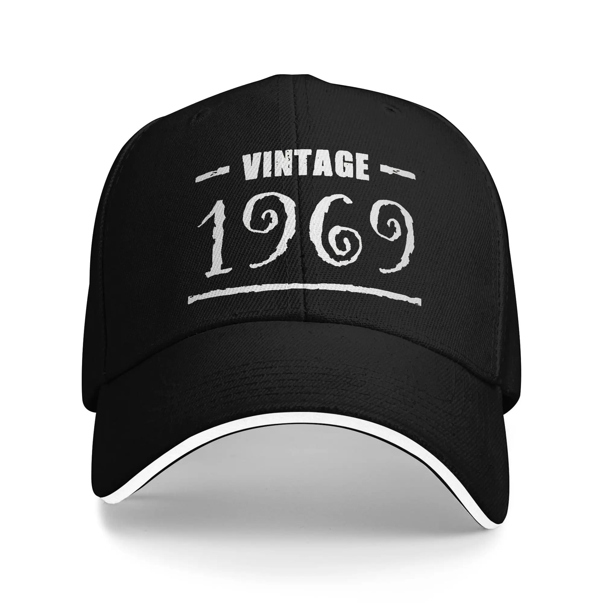 Vintage 1969 Vintage Year Retro Birthday Year Casual Baseball Cap Spring Trucker Hat Snapback Cap Men Adult Cute Baseball Caps