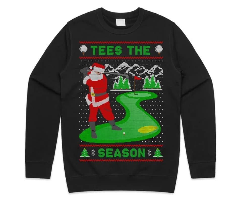 T-shirt The Season Golf Jumper Maglione Felpa Natale Divertente regalo per golfisti Tee Natale Moda casual Felpe girocollo