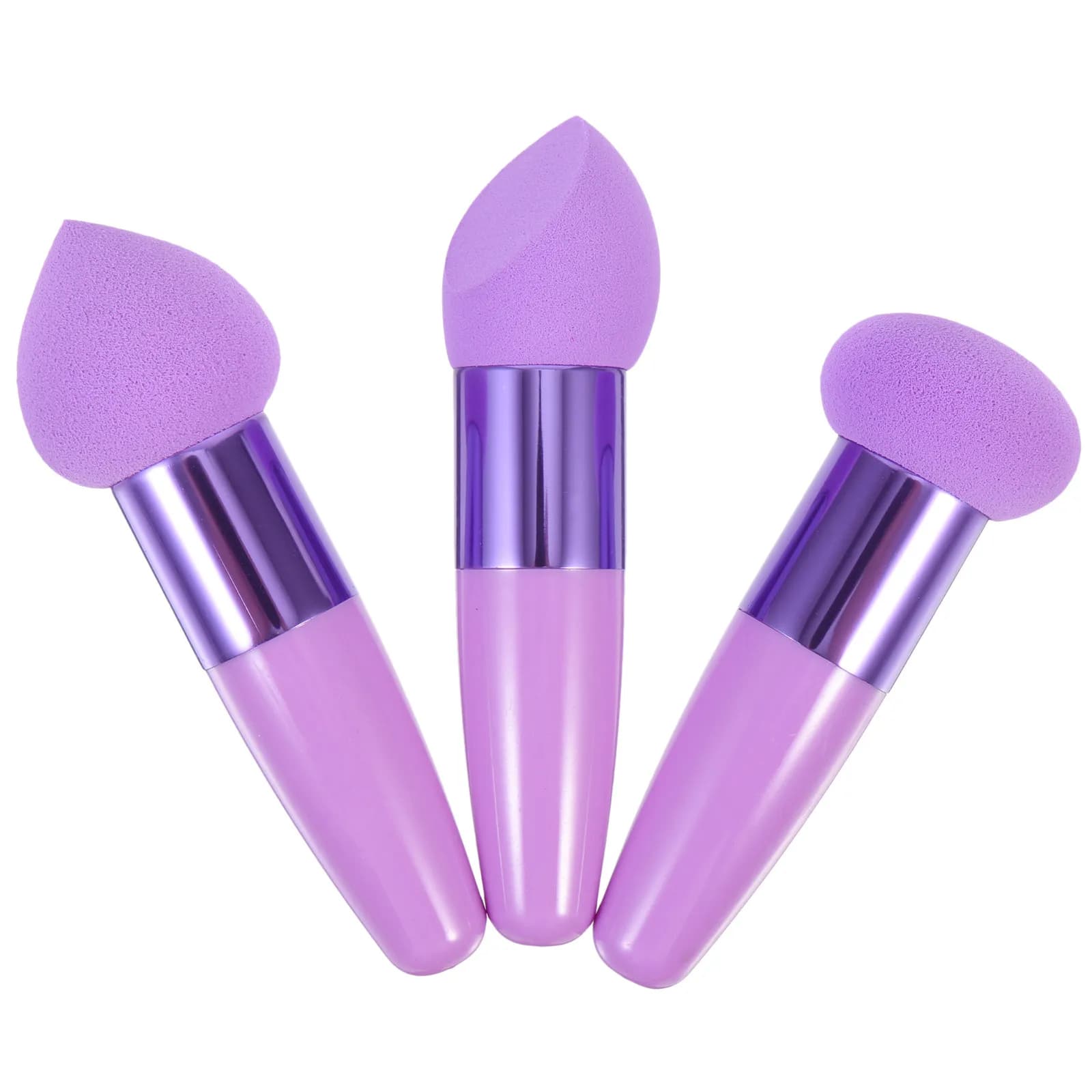 3Pcs Beauty Makeup Pen Kit Portable Wet Dry Tools for Perfect Base Foundation Concealer Blush Heart Shaped Puff