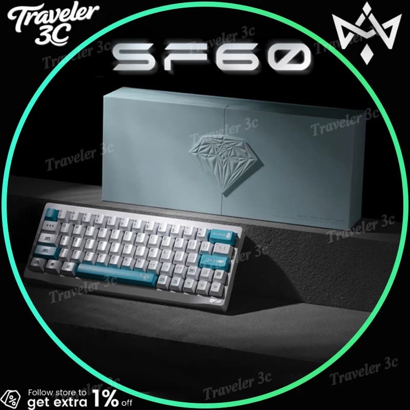 Tastiera da Gaming NDNH SF60 Limited con Switch Magnetici, Scocca in Alluminio 6063, Polling Rate 8000Hz, Latenza 0.08ms, RT 0.001mm
