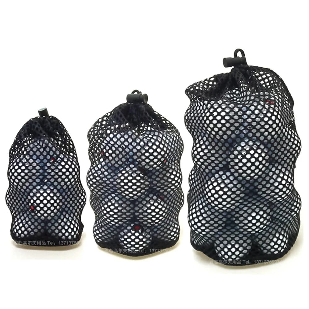 Accessori da golf Borsa da trasporto per palline da 16/32/56 Custodia con coulisse in nylon nero Borsa da golf Borsa da golf in rete Borse per palline da golf