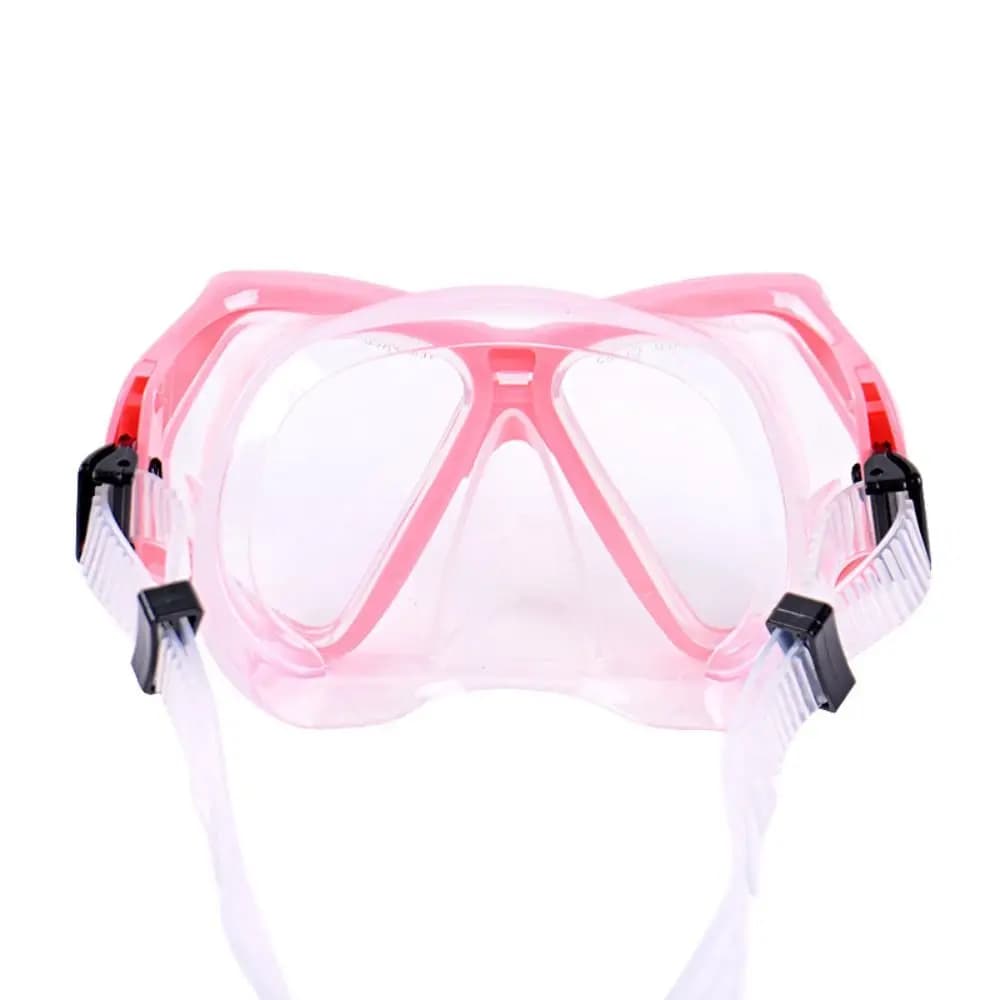 Adjustable Strap Snorkel Mask Tempered Glass Large Frame Diving Glasses Wide View With Nose Cover Underwater Mask Swim Eyewear