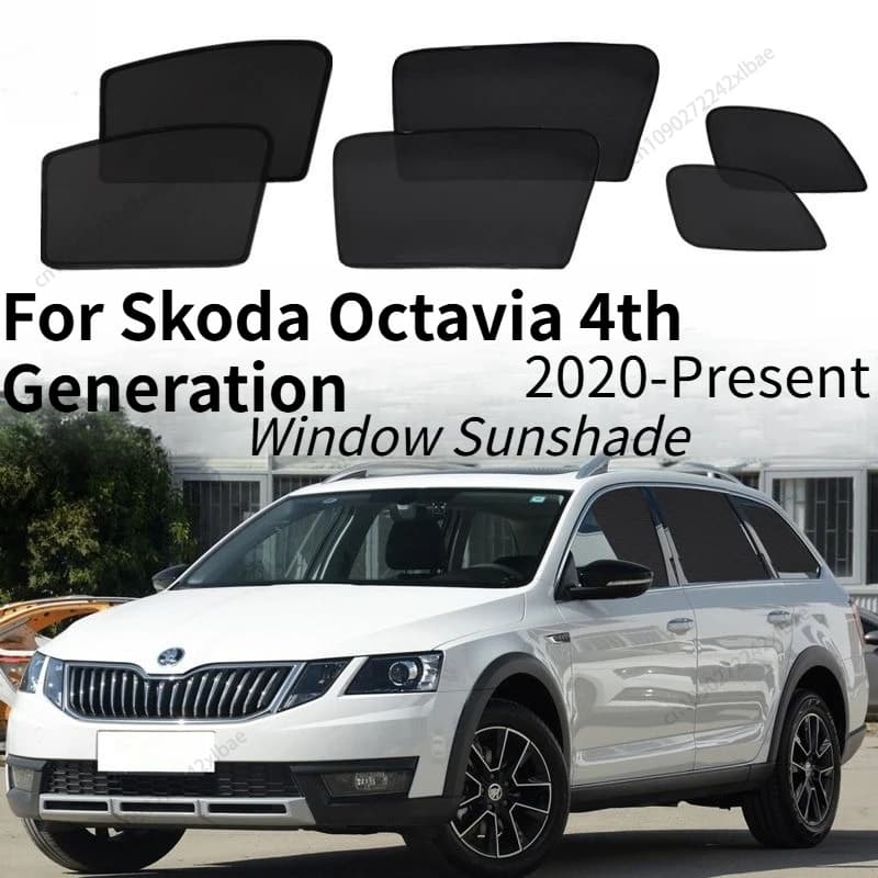 Per Skoda Octavia 4a Generazione 2020-Attuale, Tendina Parasole Magnetica su Misura per Parabrezza Anteriore in Rete