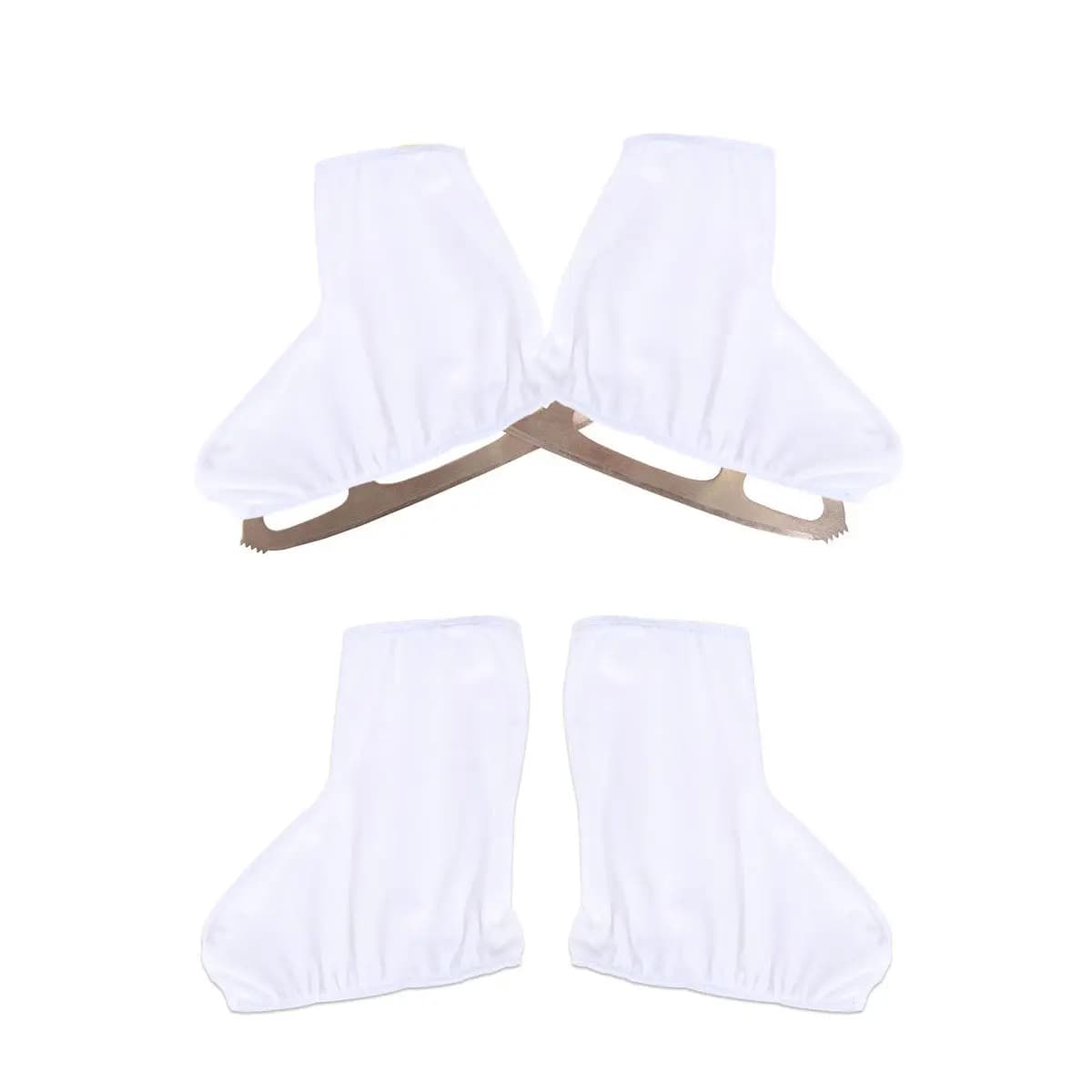 Copri Pattini Elastici Bianchi Taglia L, Protezione Antiruggine per Pattini da Ghiaccio e Pattinaggio Artistico, Comfort Touch