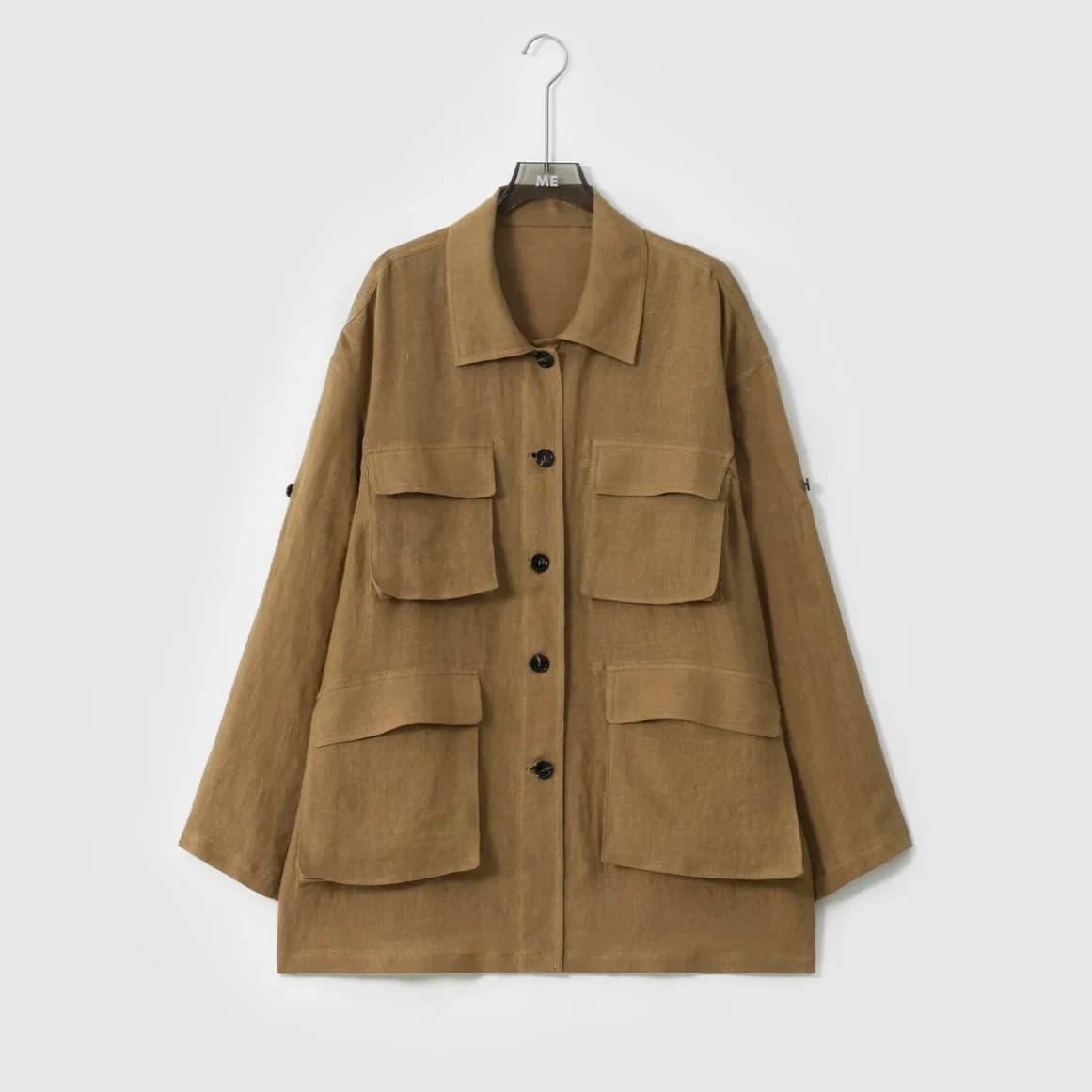 Vintage Feel Linen Jacket Long One Hand Wild Style Fashionable Women's Outerwear MESA0143 Daily Use Autumn Season