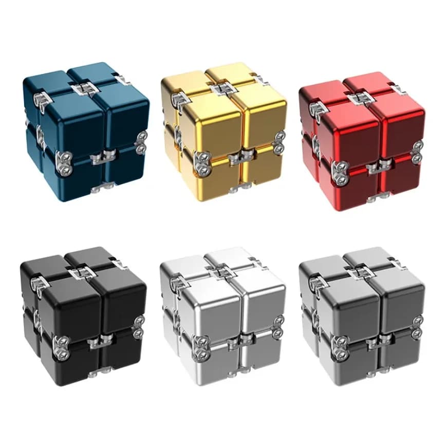 Cubo magico infinito in metallo in lega di alluminio Giocattoli antistress Fidget Gioco facile Spinner a mano Giocattoli cubici antistress per ufficio