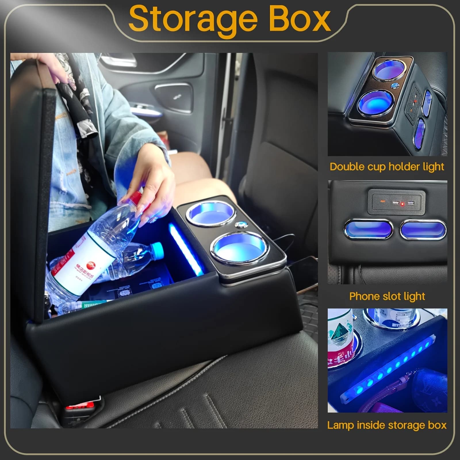 The center console armrest box and rear armrest box can be stored with USB and a phone slot, suitable for business and storage