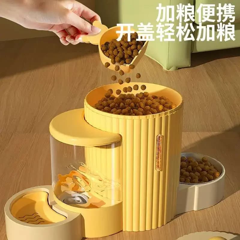 Distributore d'acqua, cibo per cani, alimentazione automatica, macchina per l'alimentazione dell'acqua, gatto, animale domestico, cucciolo, bacino per cani, ciotola per gatti due in uno, bere w