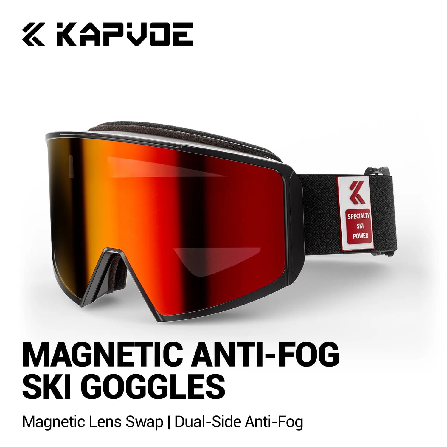 Kapvoe Occhiali da neve Donna Uomo Anti-Fog Occhiali da sci Snowboard Sci da neve Maschera UV400 Lenti Motoslitta Occhiali da moto