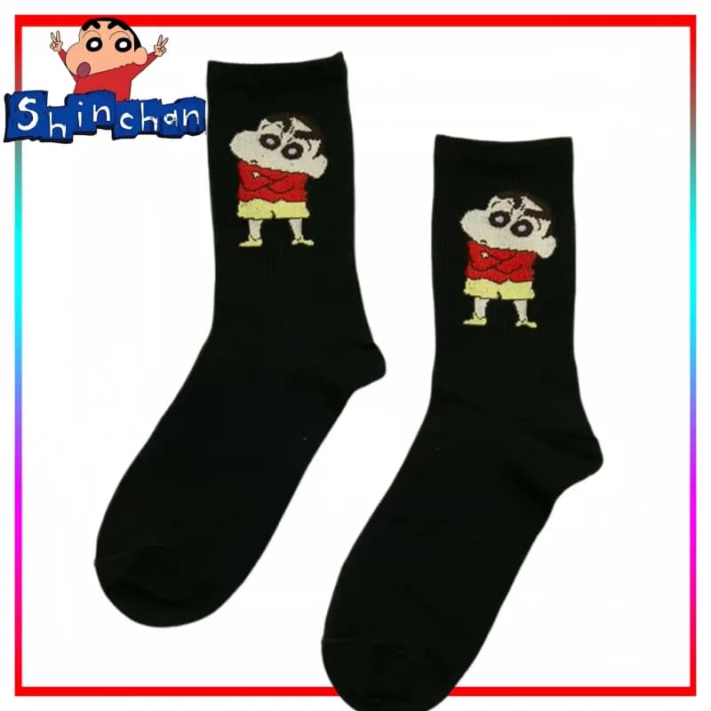Crayon Boy Shin C-Chan Floor Socks Cartoon Crayon Boy Shin C-Chan Calf Socks Anime Merchandise Non-Slip and Sweat-Absorbing