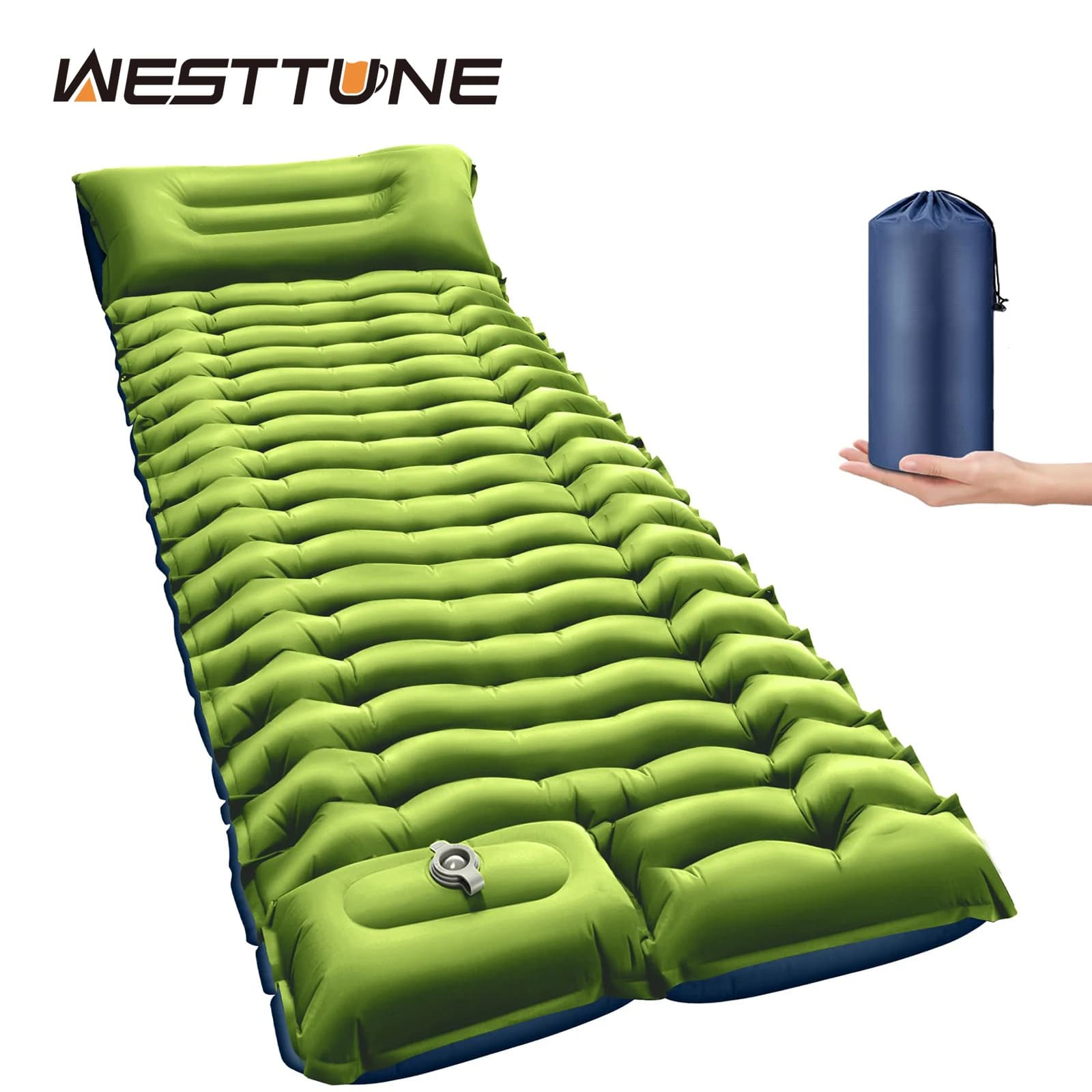 WESTTUNE inflatable air mattress camping mattress ultralight camping mattress with built-in pedal pump cushion for Hiki shoulder backpack
